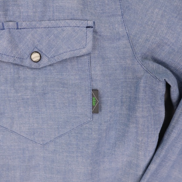 Stio Organic Cotton Chambray Western Shirt Mens Small Blue 200084 - Picture 5 of 16